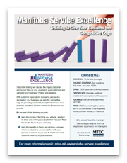 Manitoba Service Excellence flyer